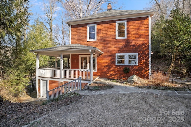 view of front of home featuring covered porch