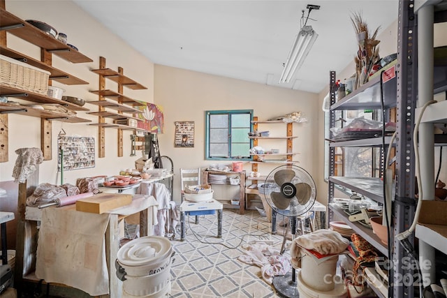 interior space with lofted ceiling