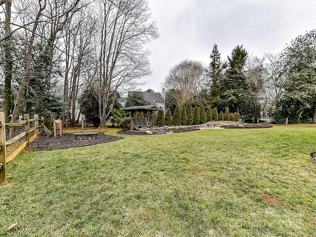 view of yard featuring a gazebo