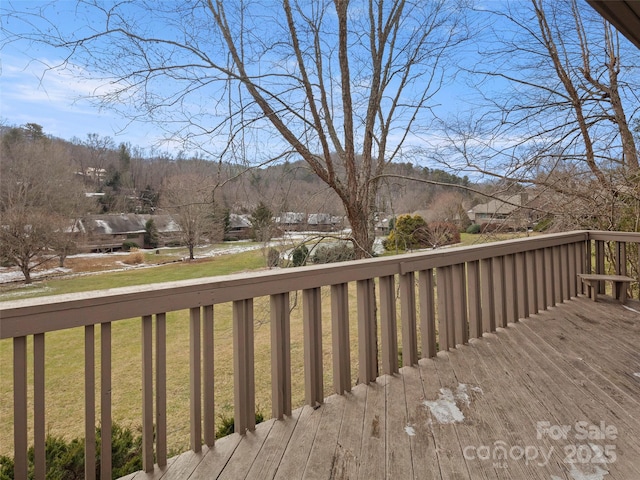 deck with a lawn