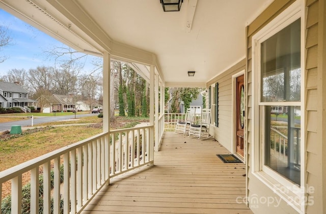 deck with covered porch