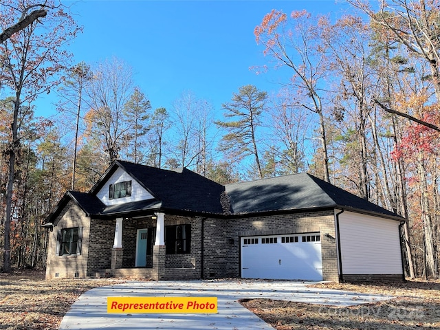 view of front of house with a garage