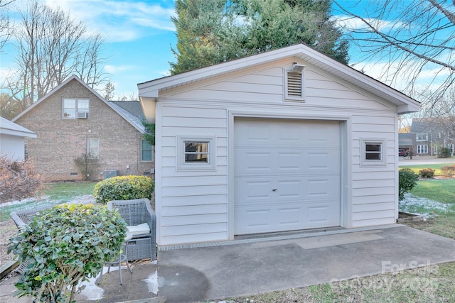 view of garage