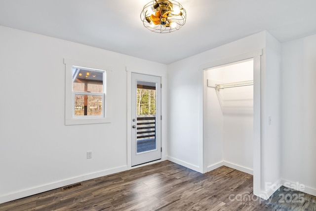 interior space featuring dark hardwood / wood-style flooring