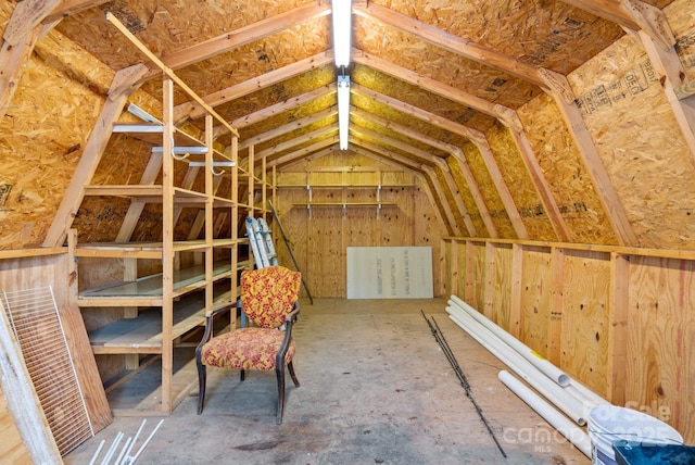 view of unfinished attic