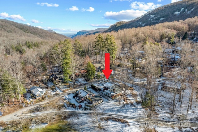 bird's eye view featuring a mountain view