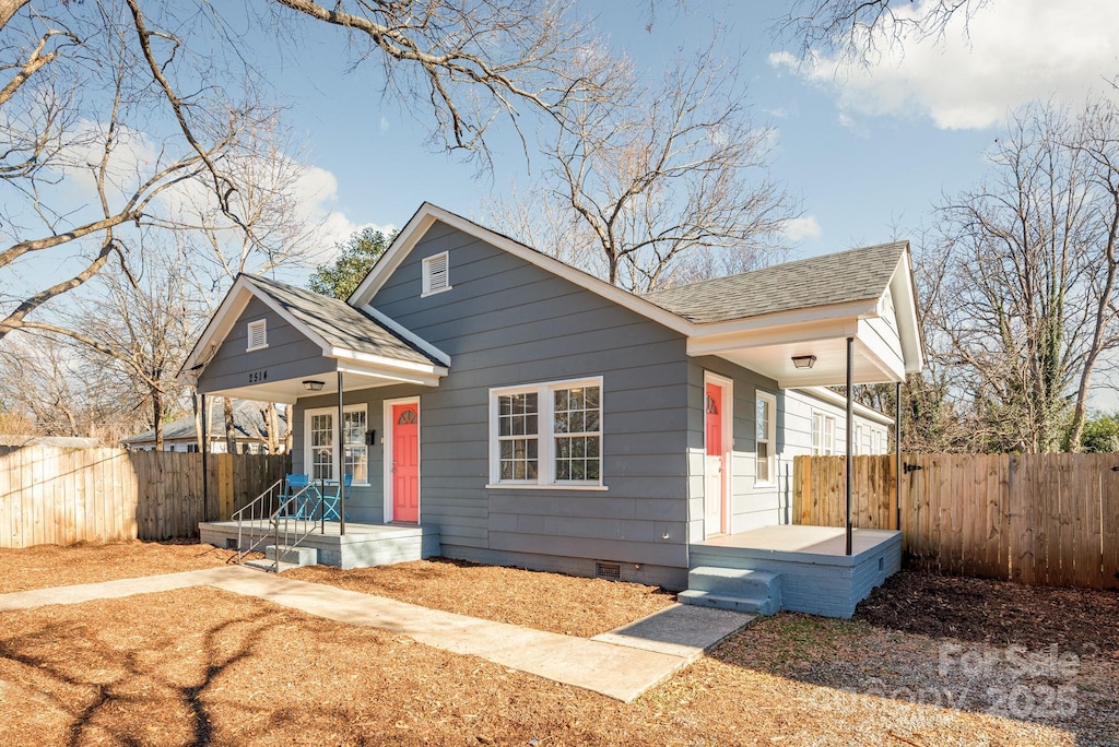 bungalow-style home featuring a porch