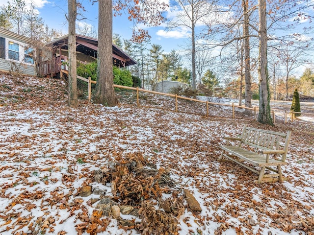 view of snowy yard