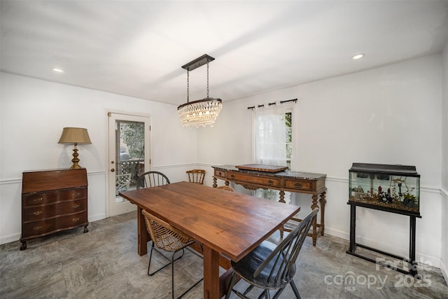 view of dining area