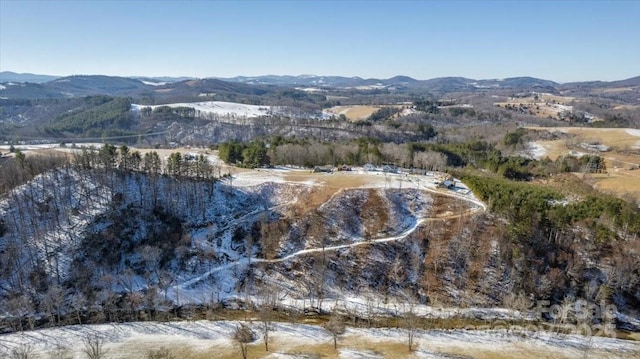 bird's eye view featuring a mountain view