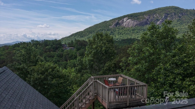 189 Cameron Ln, Lake Lure, NC 28746 - view of mountain backdrop featuring a heavily wooded area