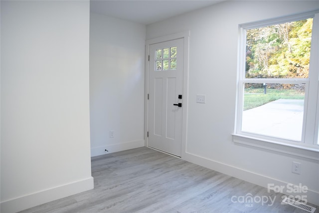 entryway with light hardwood / wood-style floors