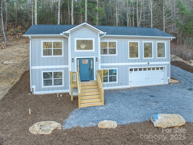 split foyer home with a garage