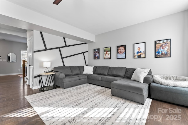 living room featuring wood-type flooring