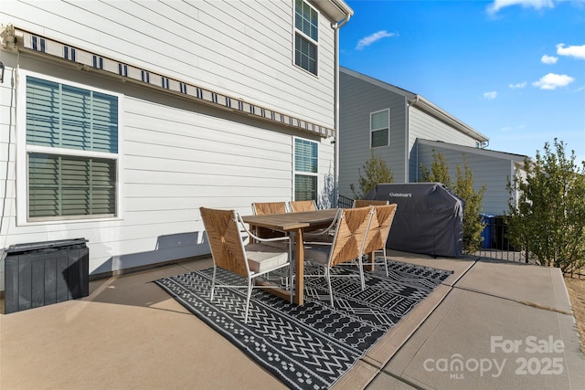 view of patio / terrace with a grill