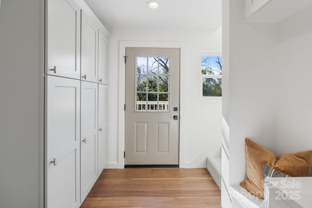 entryway featuring light wood-type flooring