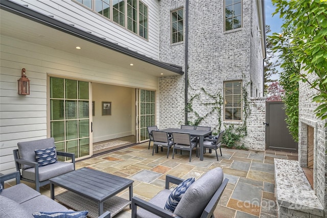 view of patio / terrace featuring an outdoor living space