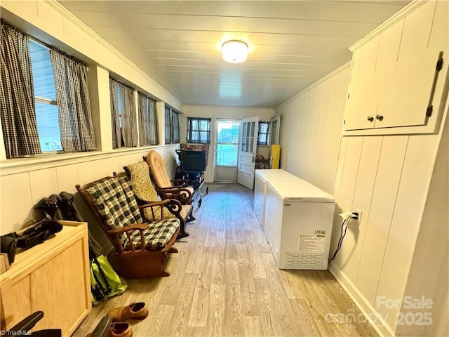 hallway featuring light hardwood / wood-style flooring