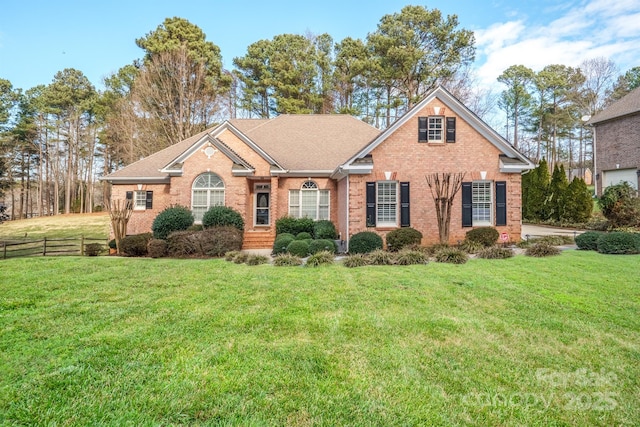 view of front of house with a front yard