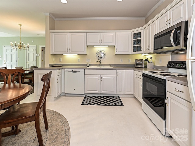 kitchen featuring white cabinetry, sink, dishwasher, and electric stove