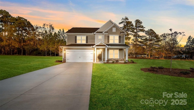 76 Silverthorne Ct, Hendersonville, NC 28792 - craftsman-style house with a yard and a garage