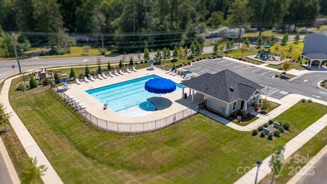 view of pool with a patio area