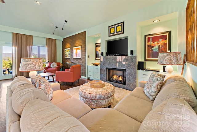 living room featuring hardwood / wood-style floors