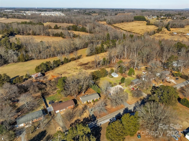 aerial view featuring a rural view