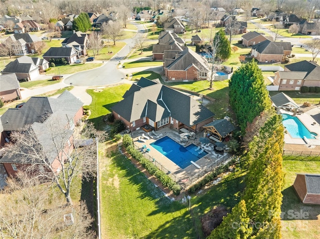 bird's eye view featuring a residential view