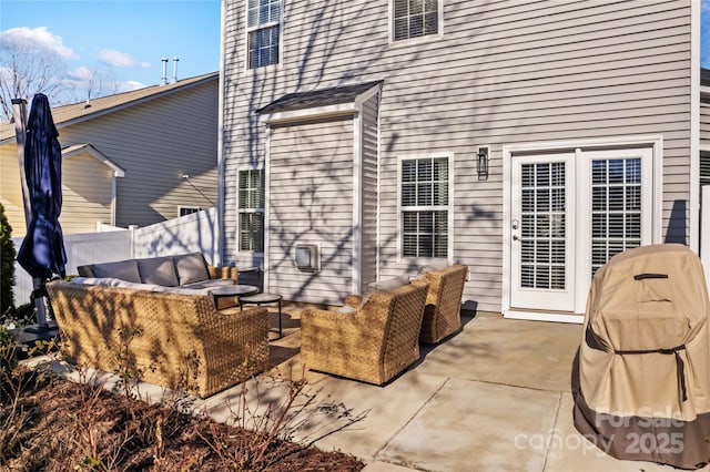 view of patio with an outdoor living space