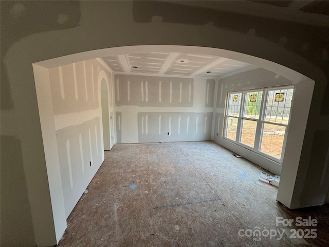 empty room with arched walkways