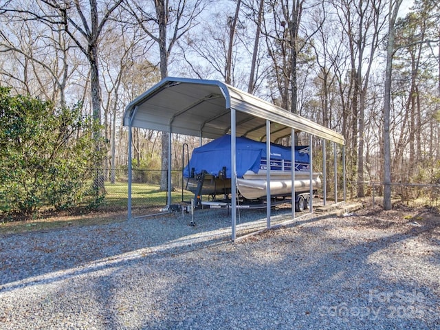 view of car parking featuring a carport