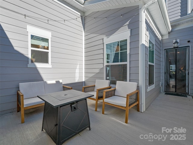 view of patio / terrace featuring outdoor lounge area and a wooden deck