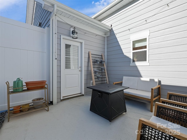 view of patio featuring an outdoor hangout area