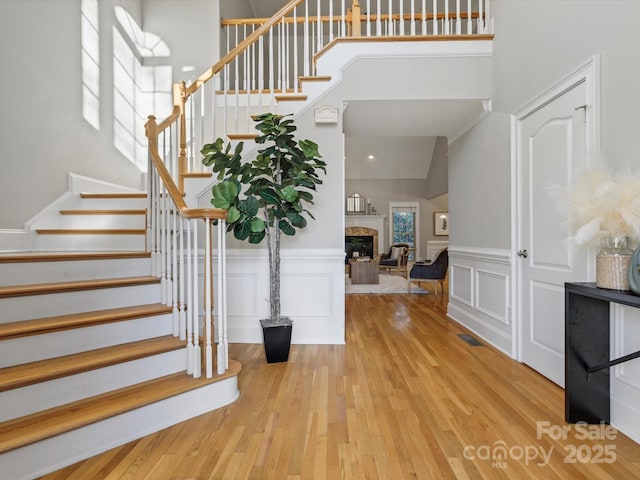 foyer featuring hardwood / wood-style floors