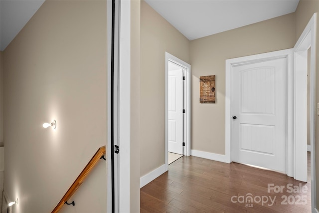 hall featuring dark hardwood / wood-style flooring