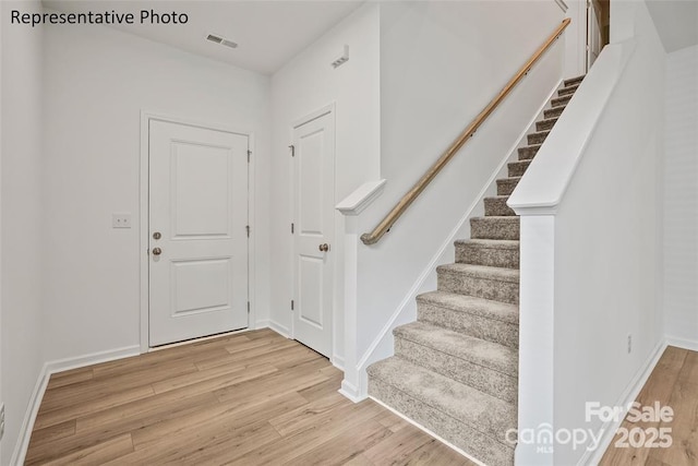 foyer featuring light hardwood / wood-style floors