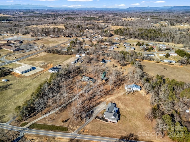 aerial view with a mountain view