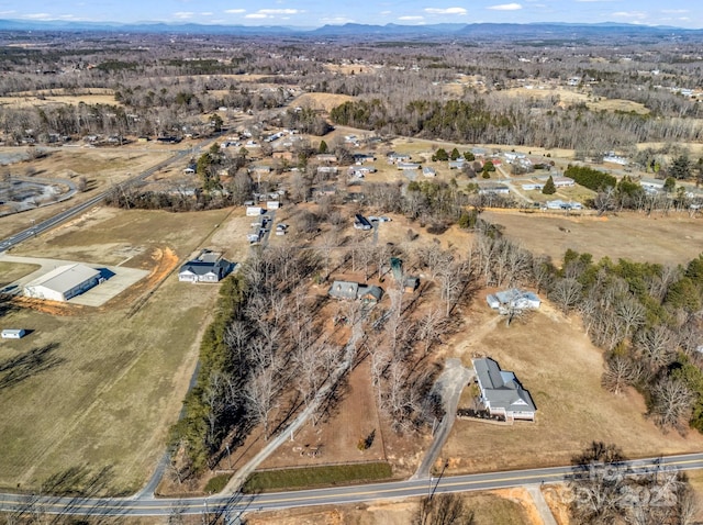 aerial view with a mountain view