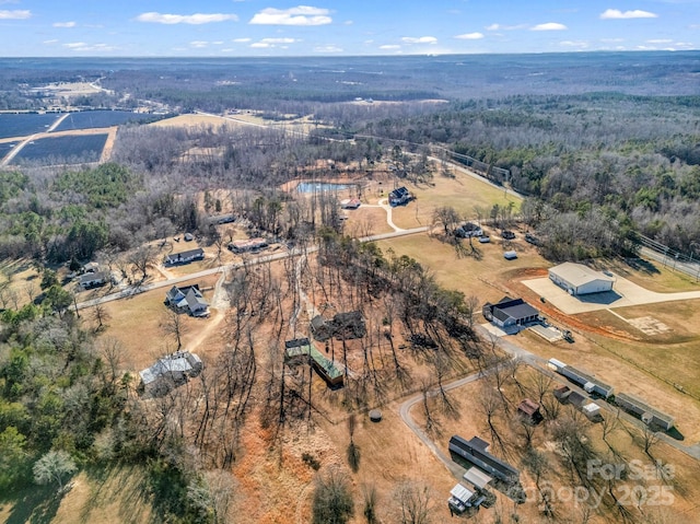 drone / aerial view with a rural view