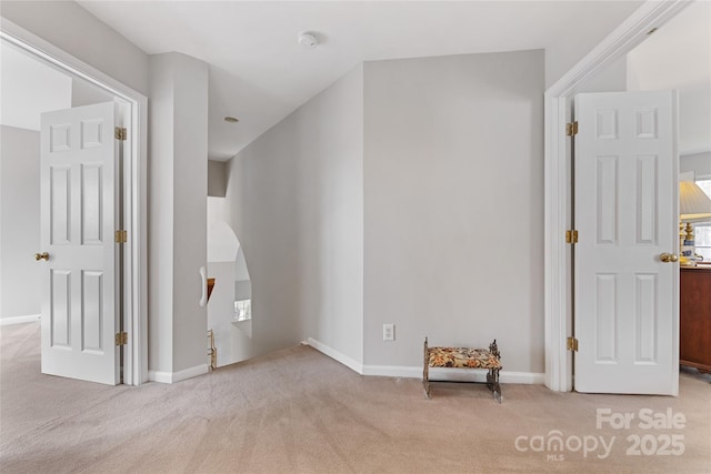 interior space with light colored carpet