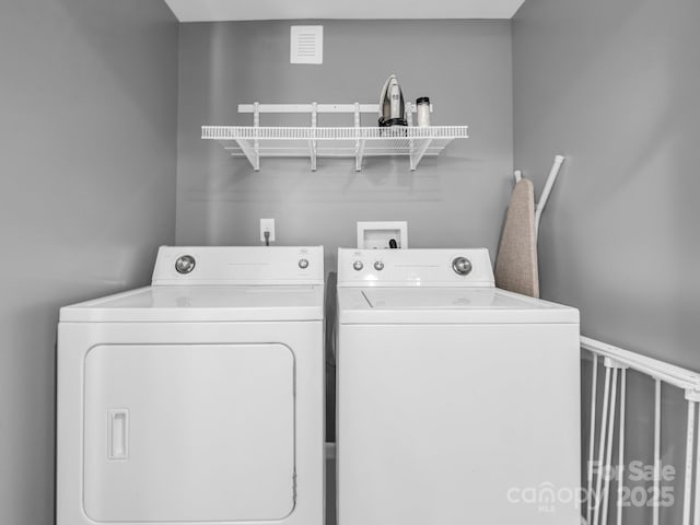 laundry area with washing machine and clothes dryer