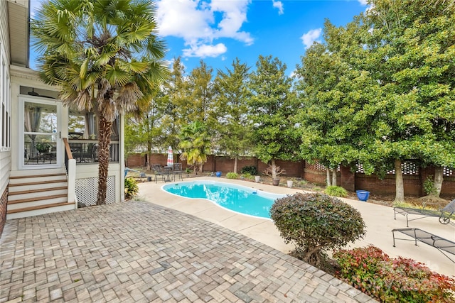 view of pool with a patio area