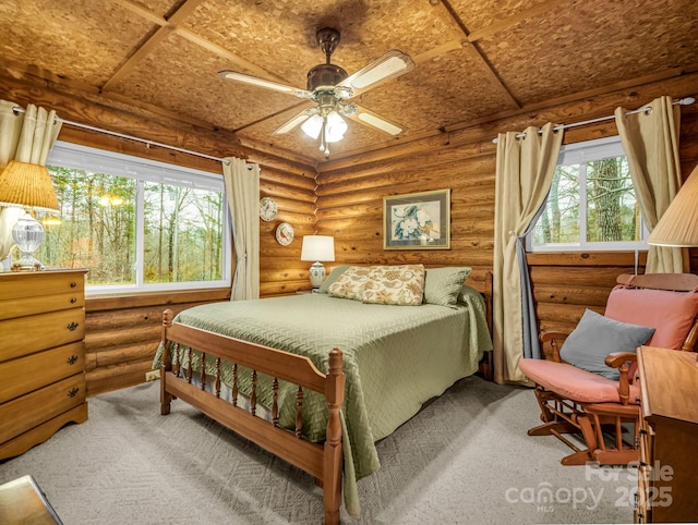 bedroom featuring carpet flooring and ceiling fan