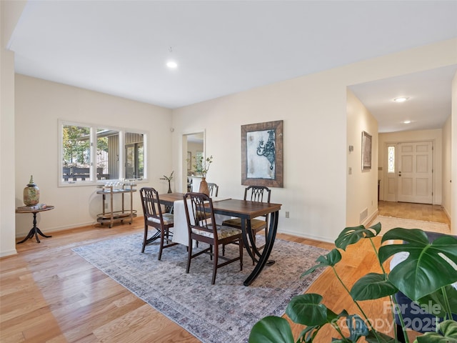 10 Clubside Dr, Asheville, NC 28804 - dining room with baseboards, light wood finished floors, and recessed lighting