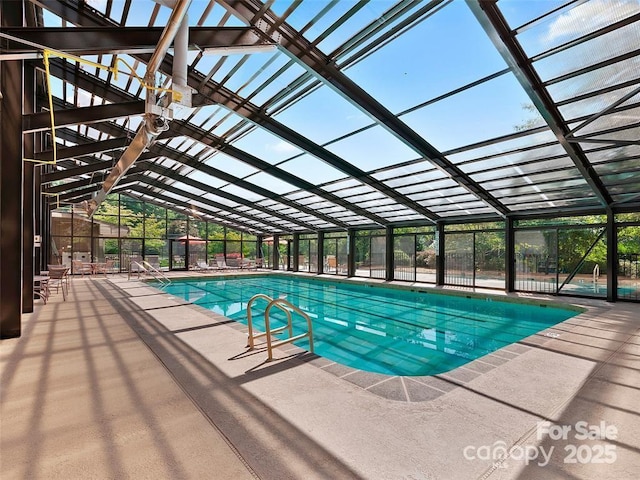 10 Clubside Dr, Asheville, NC 28804 - pool featuring a patio and glass enclosure