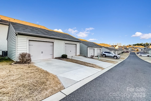 garage with central air condition unit