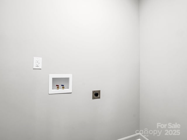 laundry room with electric dryer hookup and hookup for a washing machine