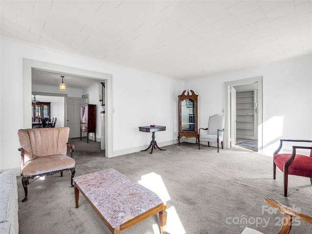 266 Hudlow Rd, Forest City, NC 28043 - living room with ornamental molding and light colored carpet