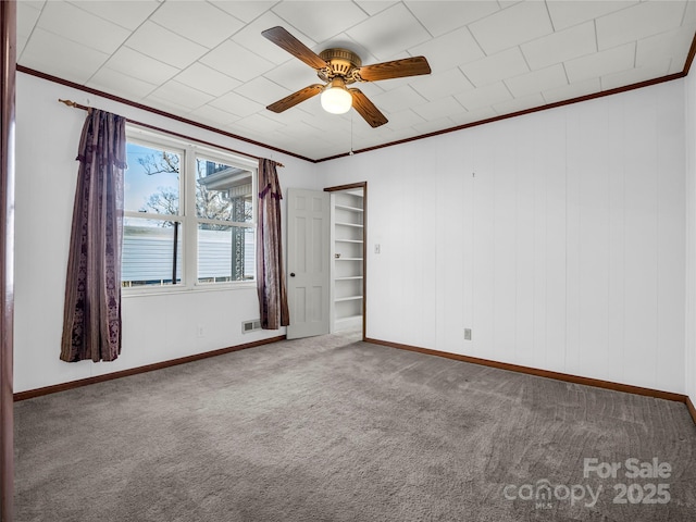 266 Hudlow Rd, Forest City, NC 28043 - unfurnished room with ceiling fan, ornamental molding, and carpet